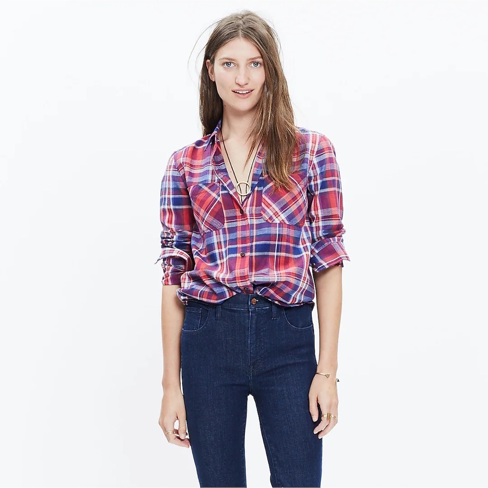 Madewell Ex-Boyfriend Shirt in Kentwood Plaid Size XS